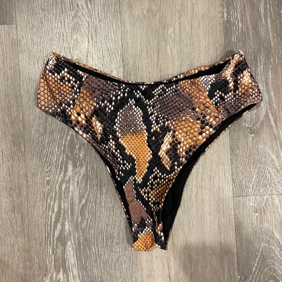 High Waisted Snake Skin Bikini Bottoms - Picture 1 of 2